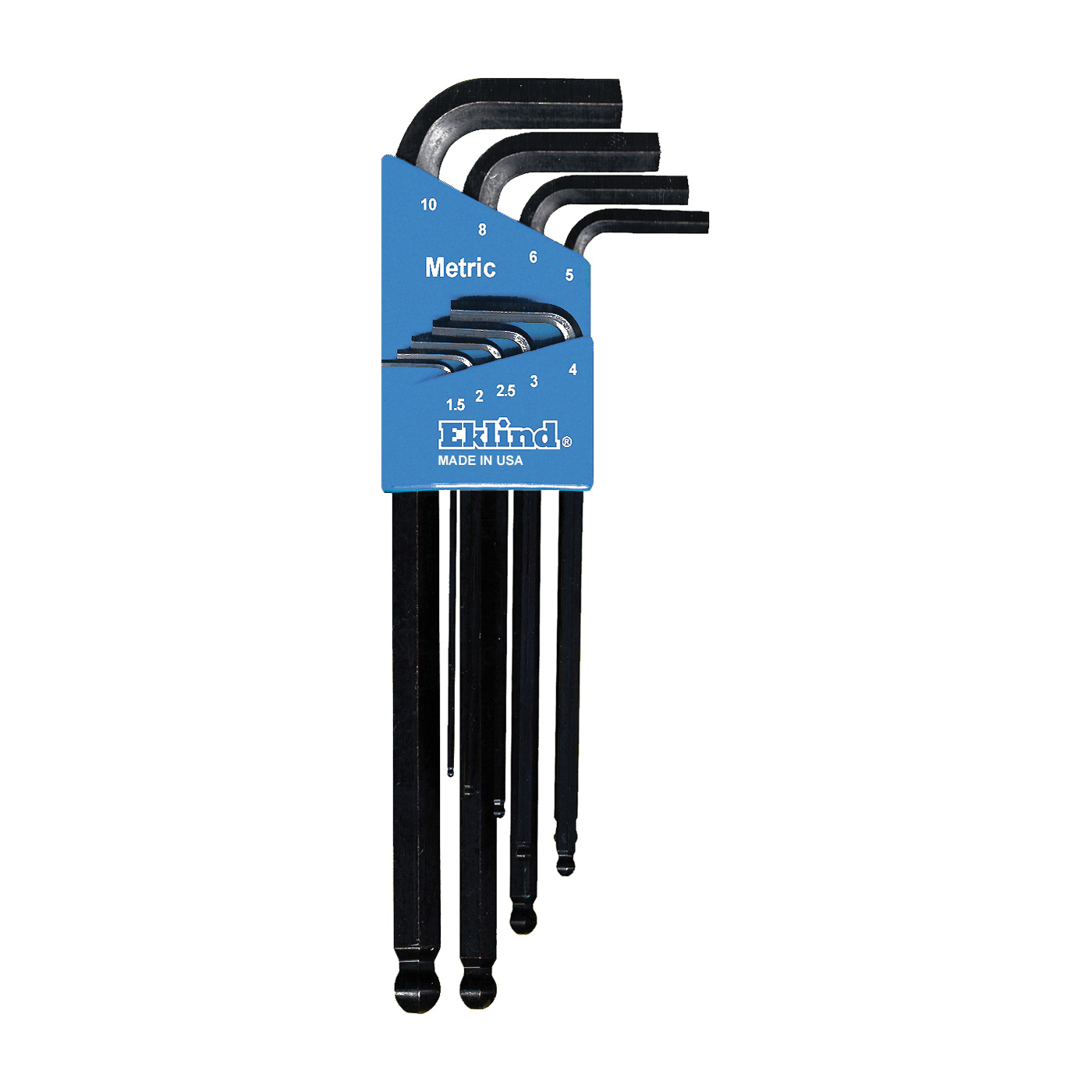 Bondhus® 10999 Long Key Set, 9 Pieces, 1.5 to 10 mm Hex, L-Handle Handle, Protanium® High Torque Steel, ProGuard™