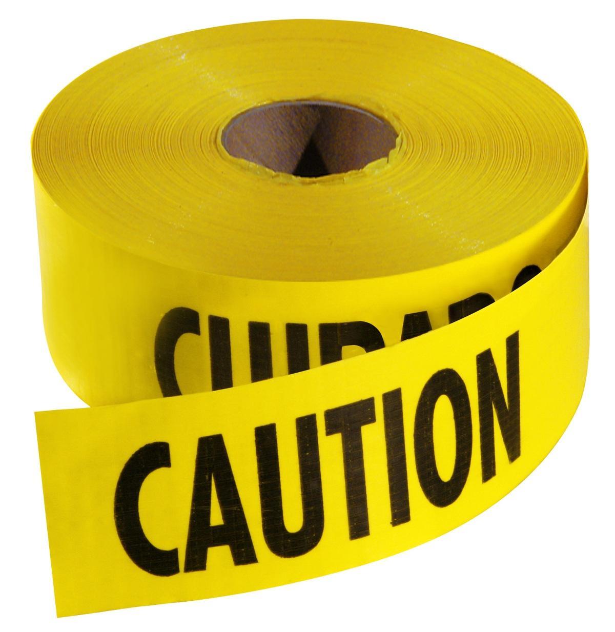 C.H.Hanson® 16004 Standard Grade Barricade Safety Tape, Yellow/Black, 1000 ft L x 3 in W, Caution Do Not Enter Legend, Polyethylene