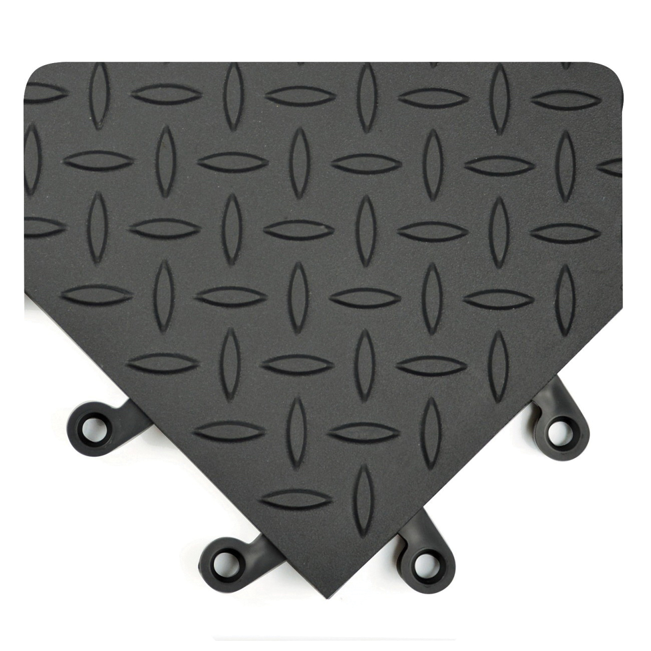ErgoDeck&reg; ErgoDeck MAX 599.78x18x18CH-CS10 Anti-Fatigue Mat, 18 in L x 18 in W x 7/8 in THK, Nitrile Sponge/PVC, Diamond Plate Surface Pattern