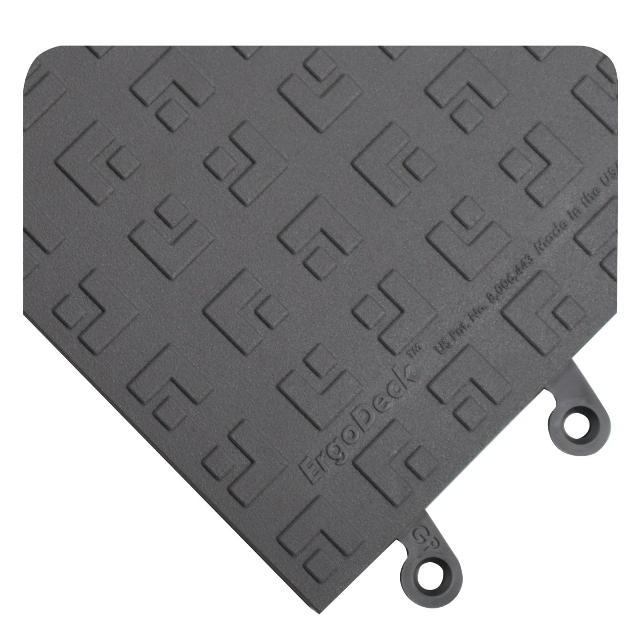 ErgoDeck&reg; 552.78x42x84BYL Safety Flooring Solid No-Slip Kit, 84 in L x 42 in W x 7/8 in THK, PVC, Raised Square Surface Pattern, Wet/Oily/Slippery Surface, Beveled Edge