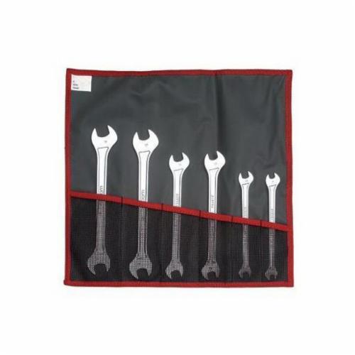 Facom&reg; FM-34.8 34 Series Short Open End Wrench, 8 mm Wrench, Angled/Double Head, 15/75 deg Offset, 90 mm OAL, Steel, Satin