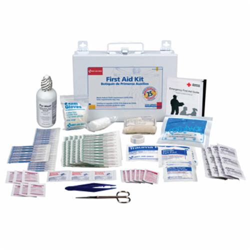 First Aid Only® 223-U/FAO First Aid Kit, Wall Mount, 107 Components, Water Resistant Plastic Case, 8-3/8 in H x 2-1/2 in W