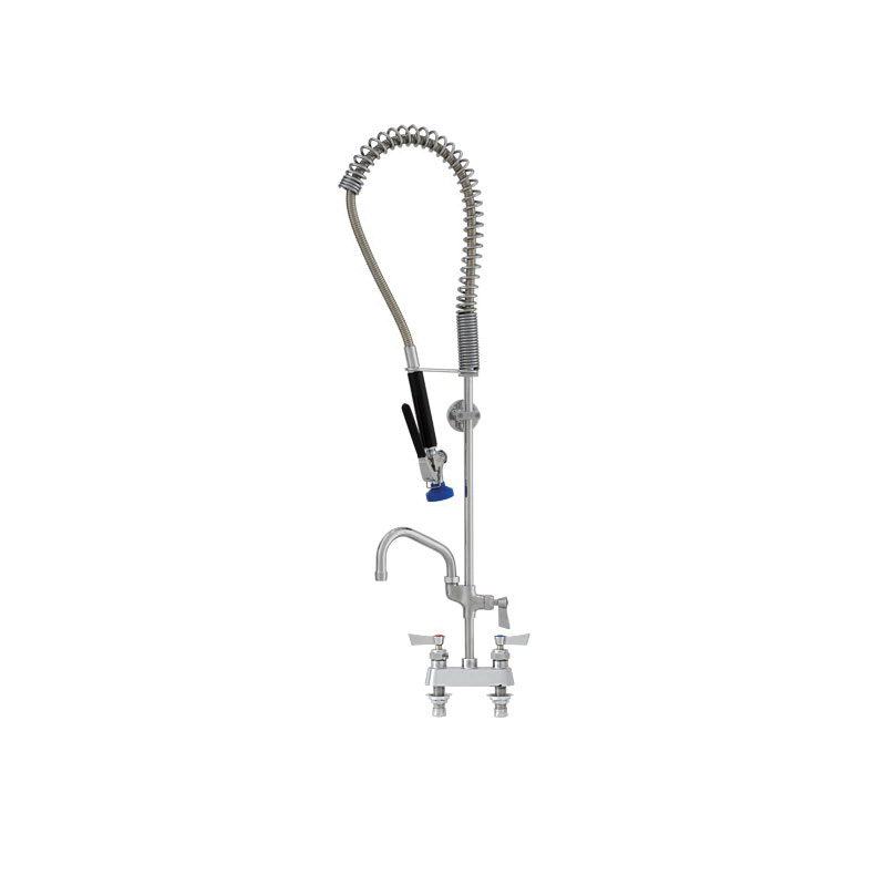 Fisher 54003 Spring Style Pre-Rinse Faucet Unit With 16 in Riser, Commercial, 1.15 gpm Flow Rate, 4 in Center, Swivel Spout
