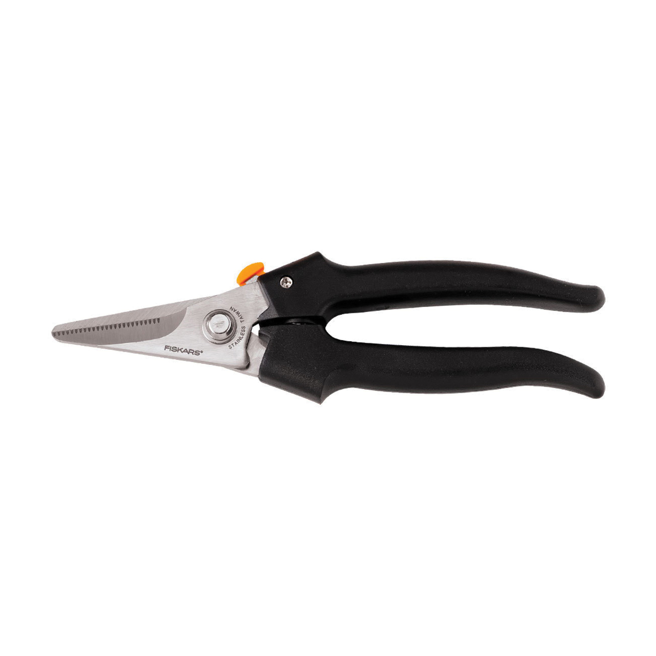 Fiskars&reg; 02322402J Premier Quick-Release Multi-Snip, 1-3/8 in L of Cut, Straight Snip, Stainless Steel Blade, Comfort Grip