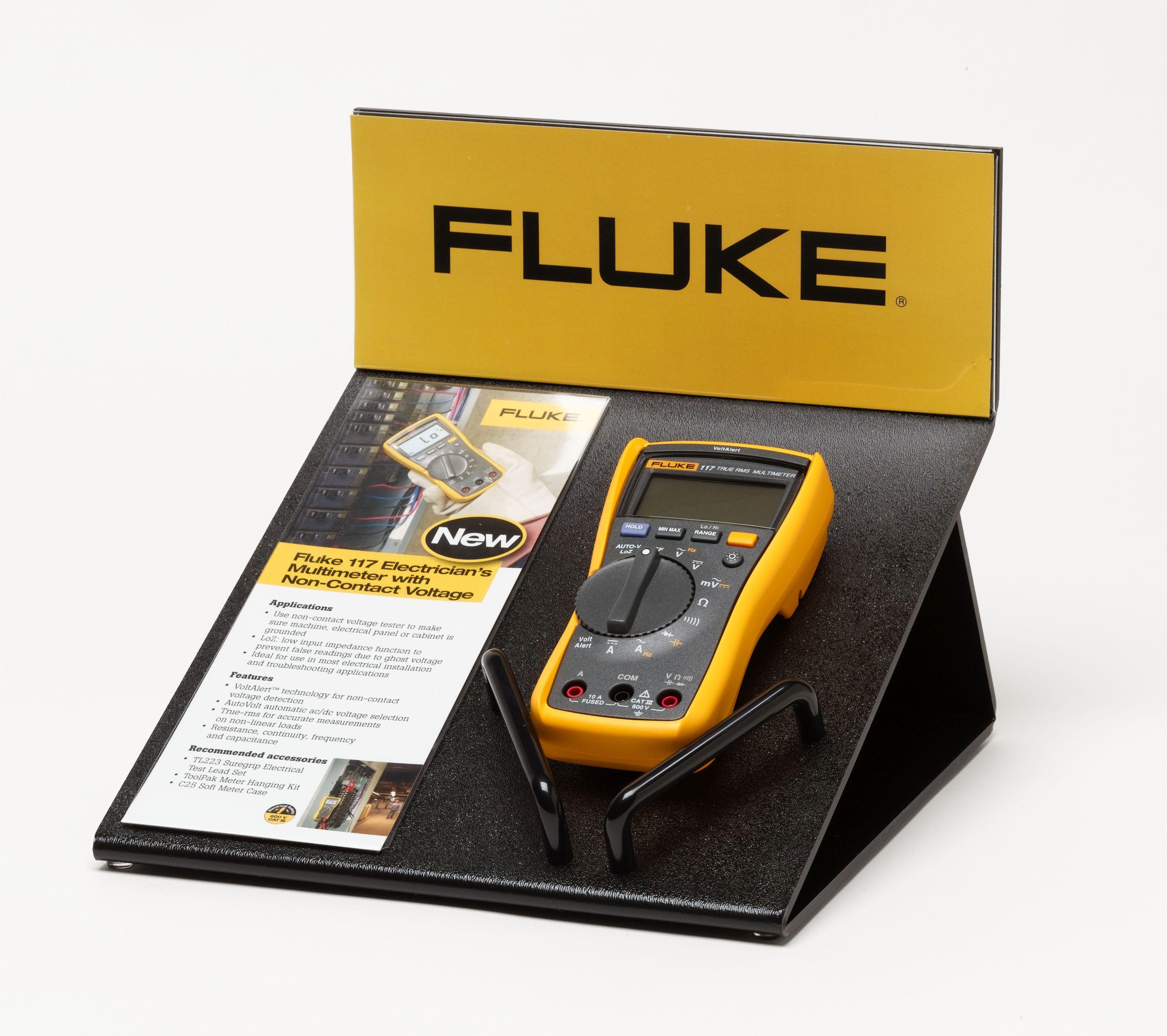Fluke® FLUKE-114 Compact Digital Multimeter, 600 VDC/VAC, 40 MOhm Measuring, 6/60/600 VAC/VDC, 0.1 Ohm to 40 MOhm, Digital Display