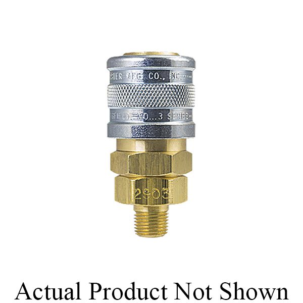 Foster&reg; 3103 3 Series 1-Way Manual Shut-Off Quick Disconnect Socket, Adapter, 1/4 in x 1/4-18, Socket x MNPT, Brass/Steel