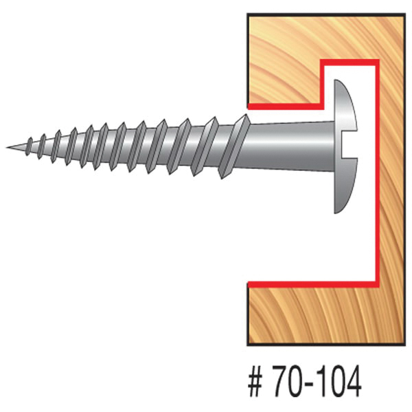Freud&reg; 70-104 Router Bit, Keyhole Router, 25/64 in Dia Cutting, 1-5/8 in OAL, 7/16 in D Cutting, 1 Flutes, 1/4 in Dia Shank, Carbide