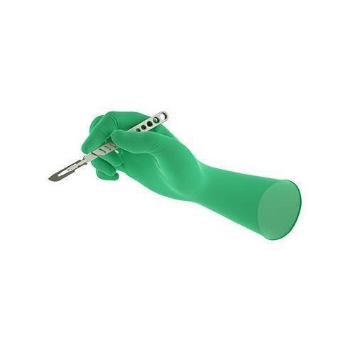 GAMMEX&reg;️ 8515 Standard Surgical Glove, 7.5, Green, 11.9 in L, Powder-Free, 7.5 mil THK, Anatomical Hand