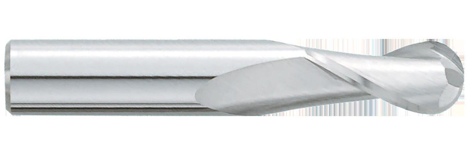 GARR 03110 180M Ball End Center Cutting Single End Stub Length End Mill, 3/8 in Dia Cutter, 5/8 in Length of Cut, 2 Flutes, 3/8 in Dia Shank, 2 in OAL, Uncoated