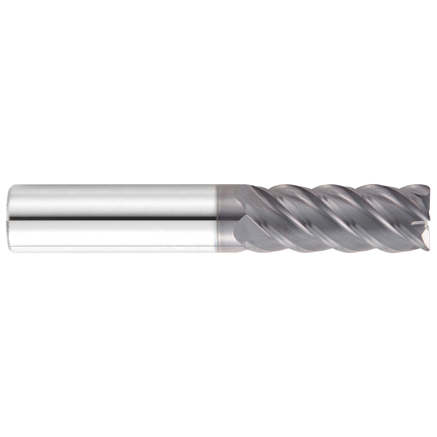 GARR 21462 545RA Center Cutting High Performance Single End Mill, 8 mm Dia Cutter, 0.2 mm Corner Radius, 22 mm Length of Cut, 5 Flutes, 8 mm Dia Shank, 65 mm OAL, AlTiN/X.CEED Coated