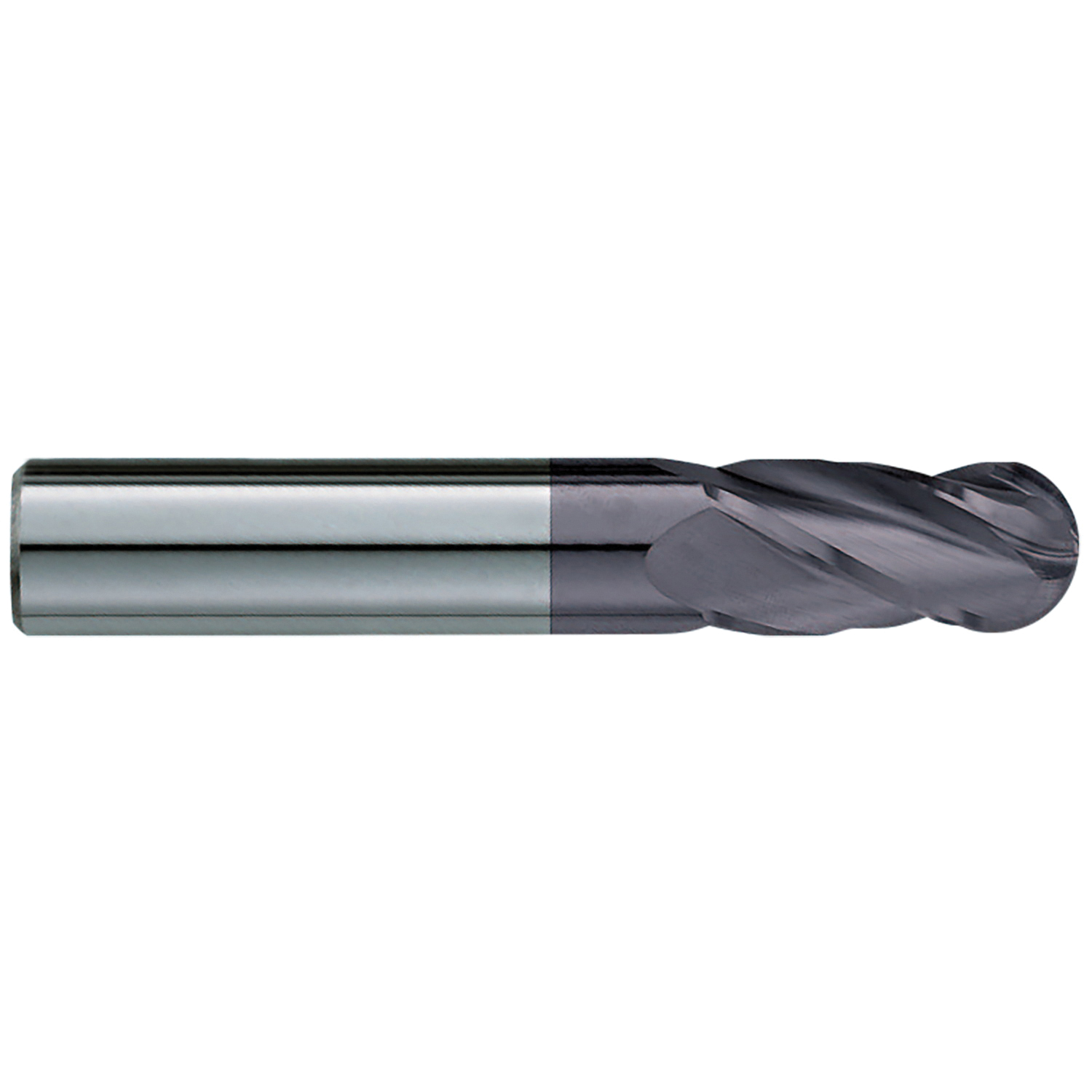 product M.A. Ford® TuffCut® GP 15012500 Ball Nose Center Cutting Standard Length End Mill, 1/8 in Dia Cutter, 3/8 in Length of Cut, 2 Flutes, 1/8 in Dia Shank, 1-1/2 in OAL, Uncoated