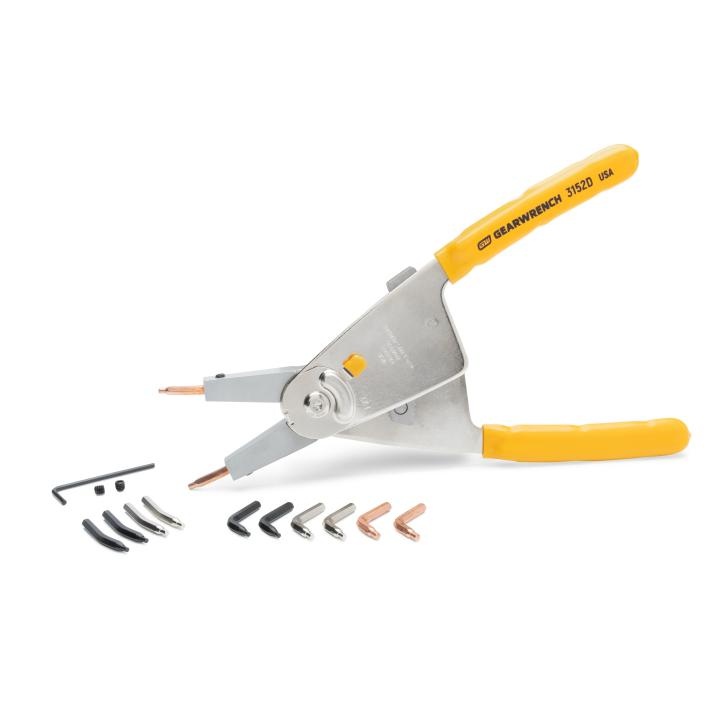 GEARWRENCH&reg; 3488D Combination Snap Ring Plier, Bent Jaw, 8 in OAL