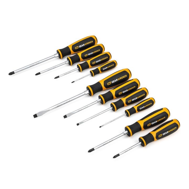 GENERAL&reg; 700 Precision Screwdriver Set, 5 Pieces, 8650 Alloy Steel Shank/Plastic Handle, Polished Chrome