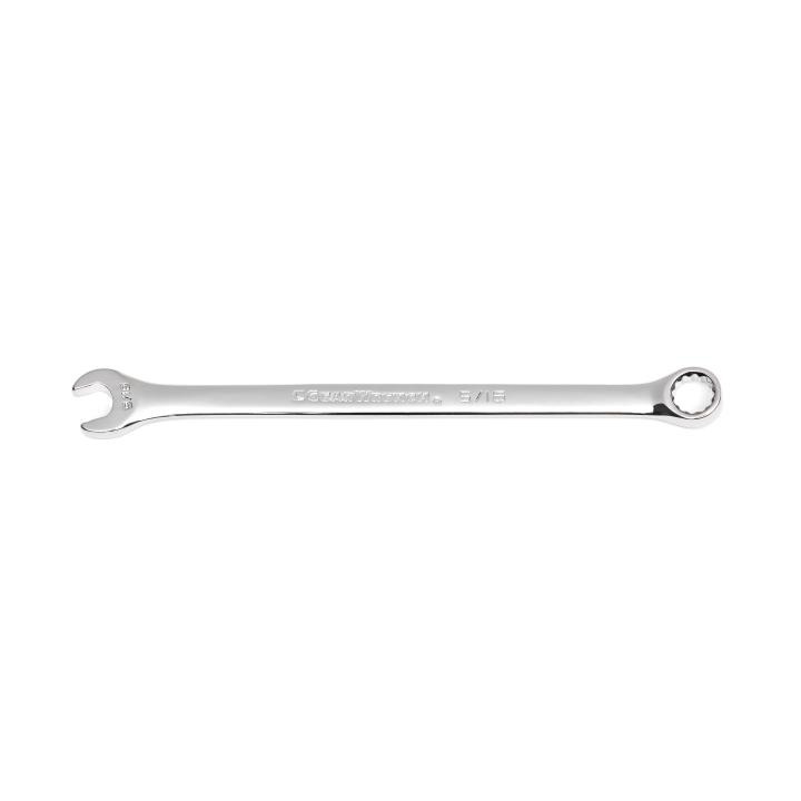 GEARWRENCH&reg; 9111 Open End Regular Length Combination Wrench, 11 mm Wrench, 12 Points, 0/15 deg Offset, 6.508 in OAL, Polished Chrome