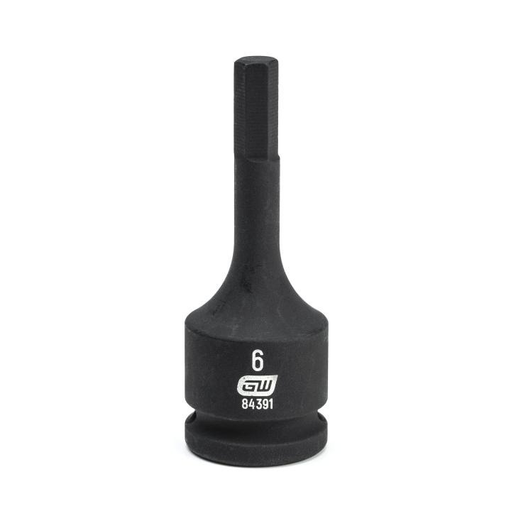 GEARWRENCH® 84391 Standard Length Driver Socket Bit, 3/8 in Hex Drive, 6 mm, 0.27 in L Bit, ASME B107.33