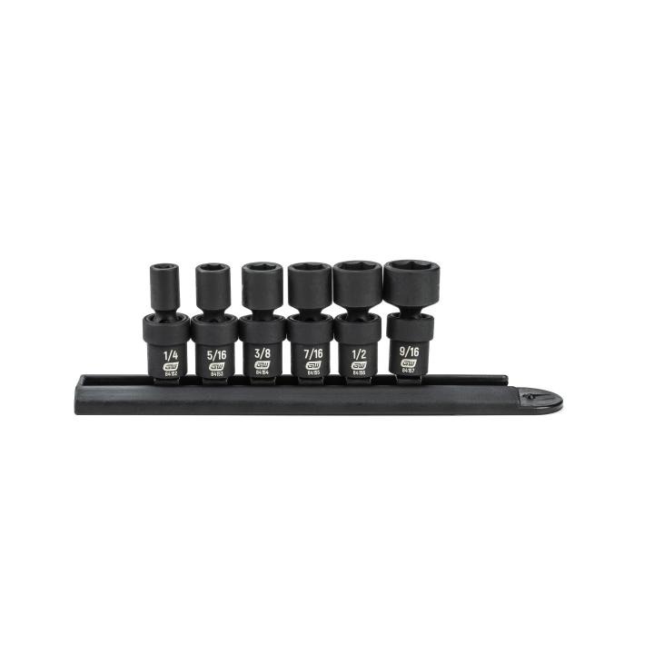 GEARWRENCH&reg; 84904 Universal Impact Socket Set, 6 Points, 1/4 in Drive, 6 Pieces, Included Socket Size: 1/4 to 9/16 in