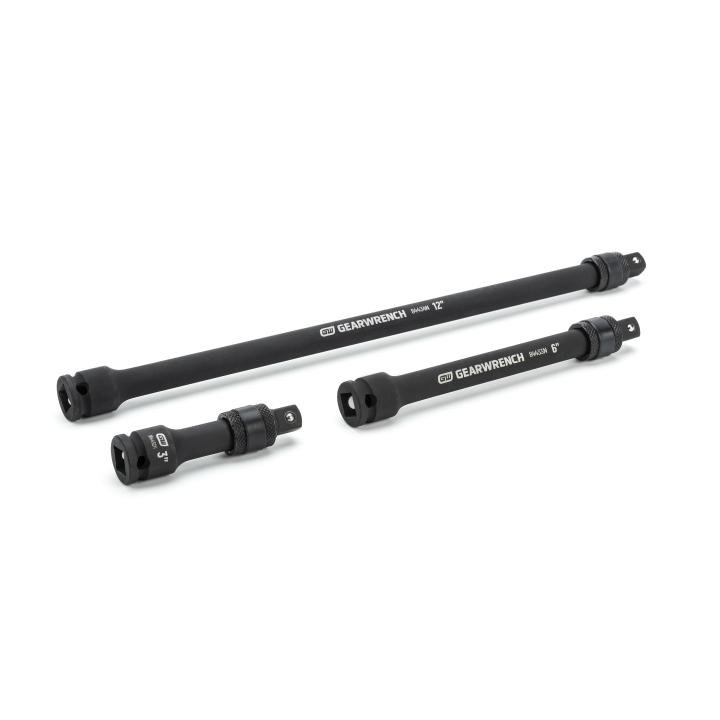 GEARWRENCH&reg; 84951N Locking Socket Extension Set, 1/2 in Drive, 3 Pieces, Manganese Phosphate