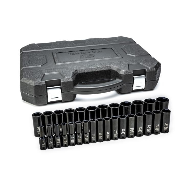 Proto&reg; TorquePlus&trade; J52112 Deep Socket Set, ASME B107.1, 12 Points, 3/8 in Drive, 13 Pieces, Included Socket Size: 1/4 to 15/16 in
