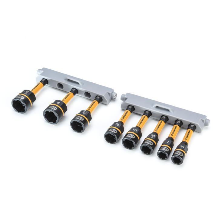 GearWrench® Bolt Biter™ 86170 Extraction Nut Extractor and Driver Set, 1/4 to 1/2 in, 7 mm to 13 mm, 8 Pieces, Alloy Steel, Black Oxide, ASME/ANSI