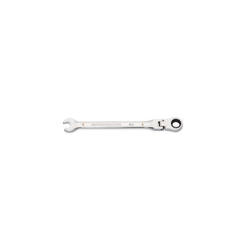 GearWrench&reg; 86709 Combination Wrench, 9 mm Wrench, 12 Points, 15 deg Offset, 6.189 in OAL, Alloy Steel, Polished Chrome, ANSI/ASME