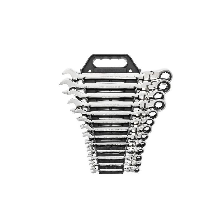 GEARWRENCH® 9702D Flexible Head Combination Ratcheting Wrench Set, 13 Pieces, 5/16 to 1 in