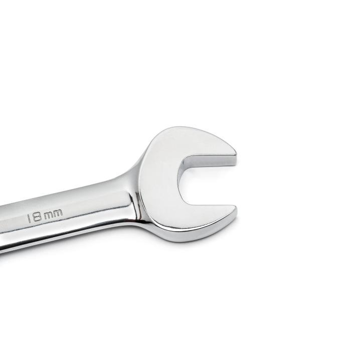 GEARWRENCH® 9901D Flexible Head Combination Ratcheting Wrench Set, 12 Pieces, 8 to 19 mm, Polished Chrome