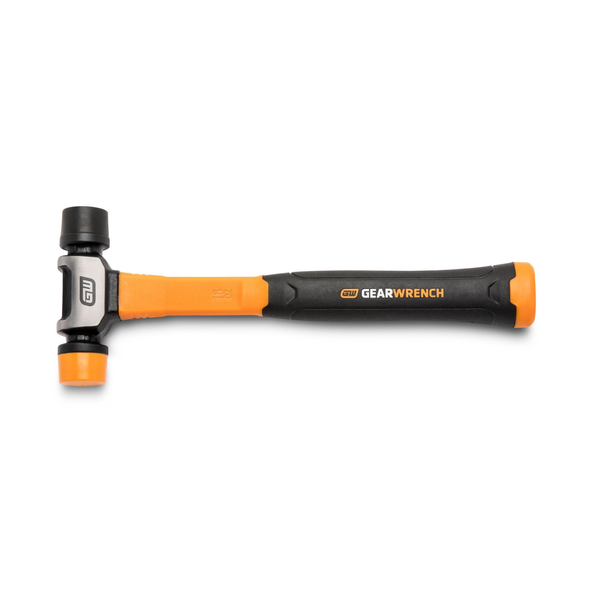 GEARWRENCH&reg; 69-009G Interchangeable Face Hammer, 12-1/2 in OAL, 1-1/2 in Dia Forged Steel Face, 1 to 2.9 in Dia Face Range, 12 oz Forged Steel Replaceable Face Head, Fiberglass Handle