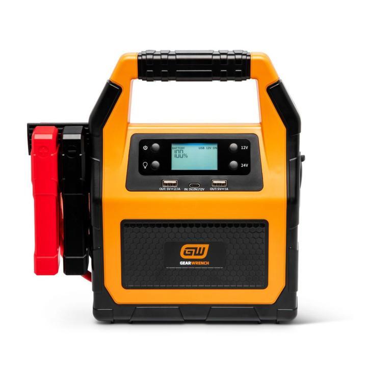 GEARWRENCH&reg; GWLBJ30 Enclosed Jump Starter and Power Bank, 12/24 V, 3.8 in H x 9.8 in W