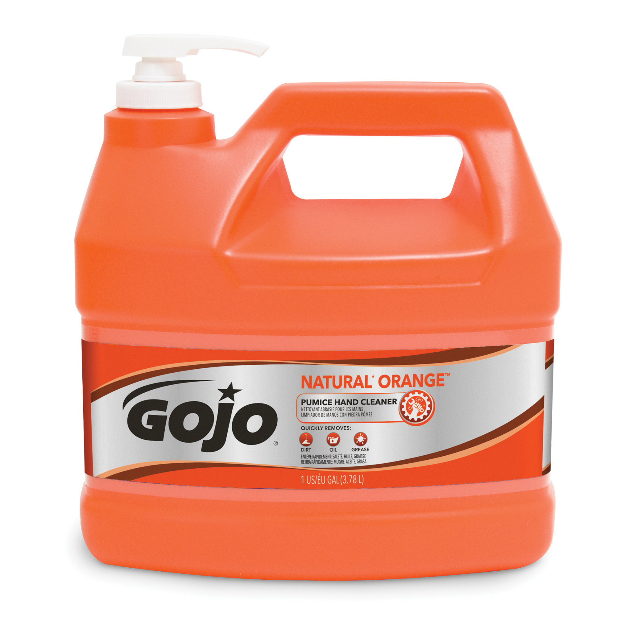 GOJO® 0947-12 NATURAL ORANGE™ Smooth Hand Cleaner, 14 oz Nominal, Bottle Package, Liquid Form, Citrus/Orange Odor/Scent, Gray/Opaque White