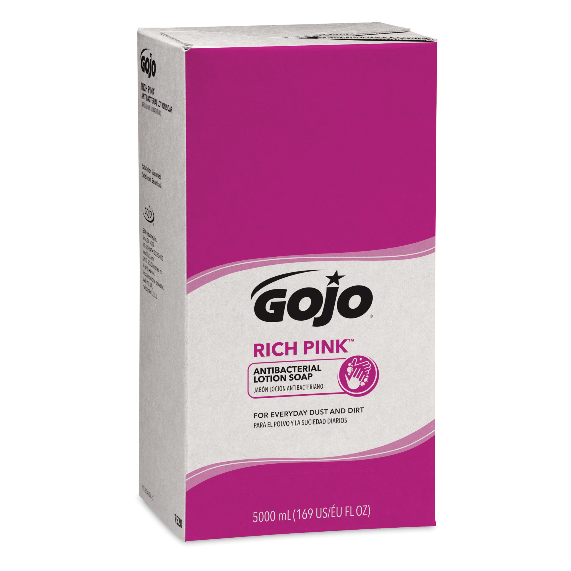 GOJO® 9127-12 Gold and Klean Antimicrobial Lotion Soap, 800 mL Nominal, Cartridge Package, Liquid Form, Floral Odor/Scent, Pink