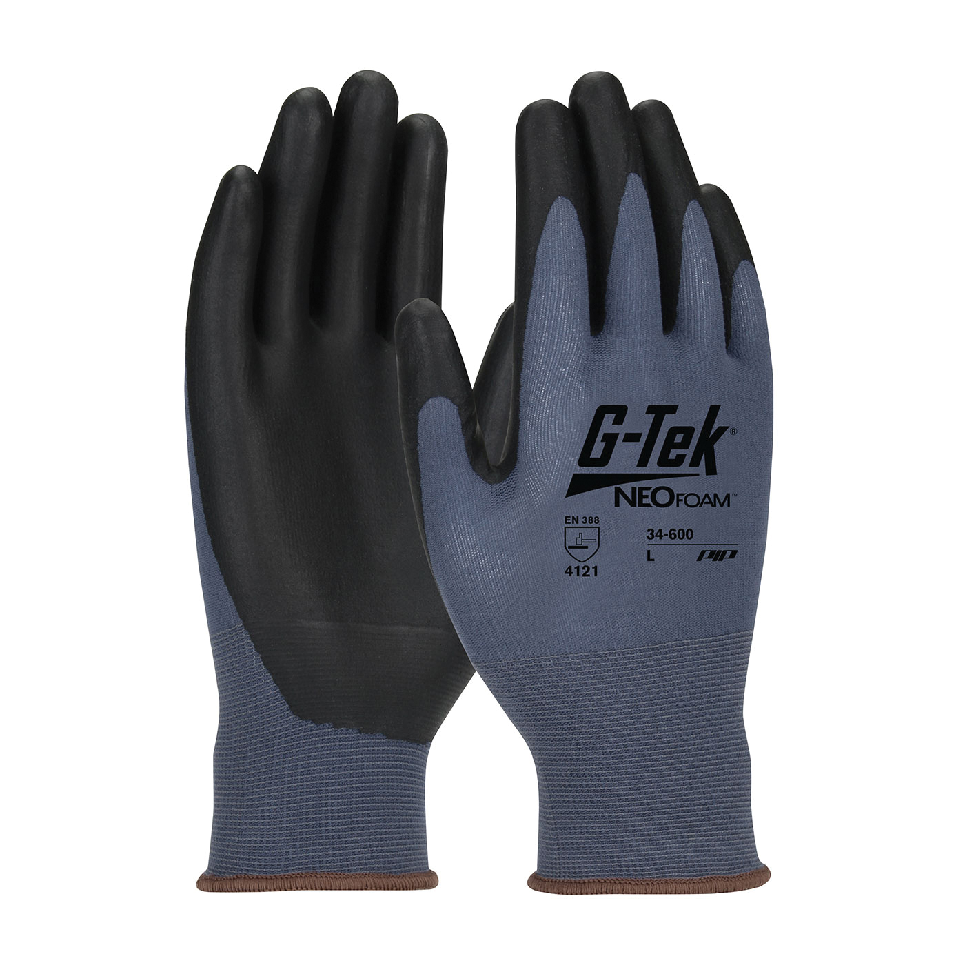 PIP® 33-B115/XL General Purpose Gloves, Coated, XL, Polyurethane Palm, Polyester, Black, Continuous Knit Wrist Cuff, Polyurethane Coating, Resists: Abrasion, Cut, Puncture and Tear, Polyester Lining, Seamless Knit