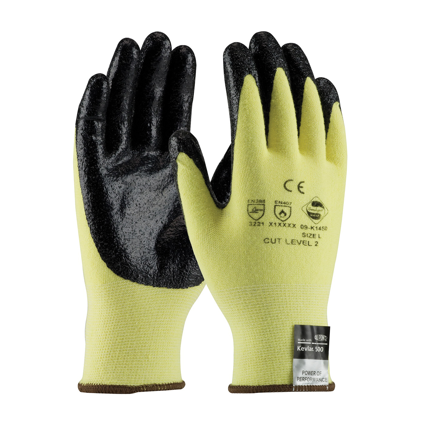 PIP® Scrap King™ 09-H550SLPV/L Vend Ready Cut-Resistant Gloves, L, HPPE/PolyKor®/Split Cowhide Leather, Knit Wrist Cuff, Resists: Abrasion, Cut, Puncture and Tear, ANSI Cut-Resistance Level: A9, Paired Hand