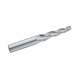 GARR 49010 273M Center Cutting Standard Length Tapered End Mill, 1/8 in Dia Cutter, 1-1/2 in Length of Cut, 3 Flutes, 1/4 in Dia Shank, 3 in OAL, Uncoated