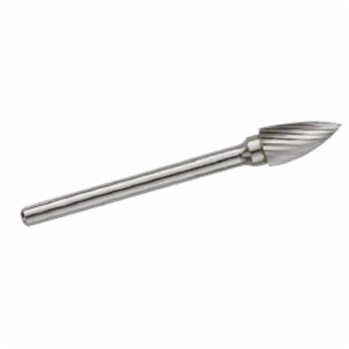 GARR 73072 SG Series Rotary File/Burr, Pointed End, Tree Head, 1/4 in Dia Head, 1/2 in L of Cut, Double Cut