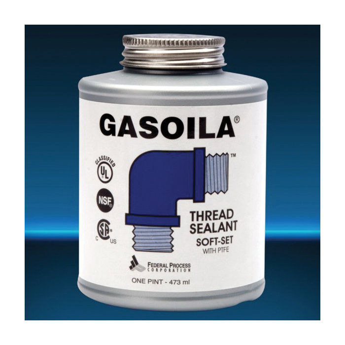 Gasoila&reg; SS08 PTFE Soft Set Thread Sealant, 0.5 pt Brush-In Cap Bottle, Blue/Green