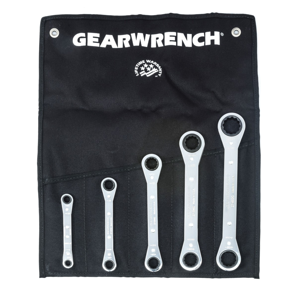 GEARWRENCH&reg; 27-608G Double End Box Wrench Set, 5 Pieces, 1/4 to 7/8 in, Polished Chrome