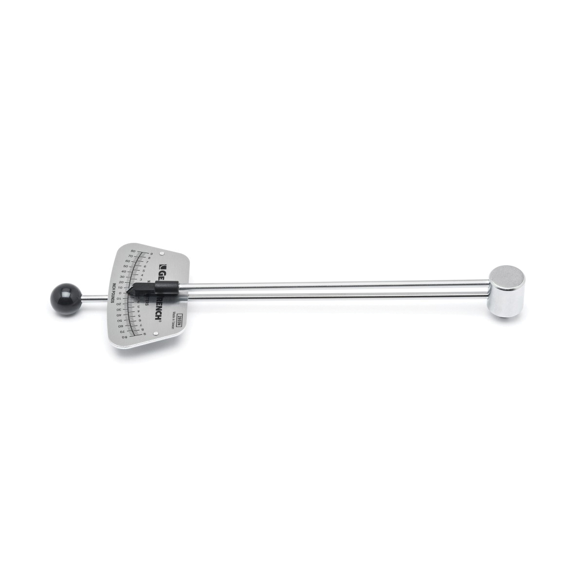 GEARWRENCH&reg; 2955N Beam Torque Wrench, 1/4 in Drive, 0 to 80 in-lb, Fixed Head, 2.5 in-lb Graduation, 11-1/4 in OAL
