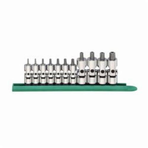 GEARWRENCH&reg; 81052 Driver Socket Bit Set, 1/4 in, 3/8 in Drive, T8 to T55 Torx, 11 Pieces, Full Polished Chrome