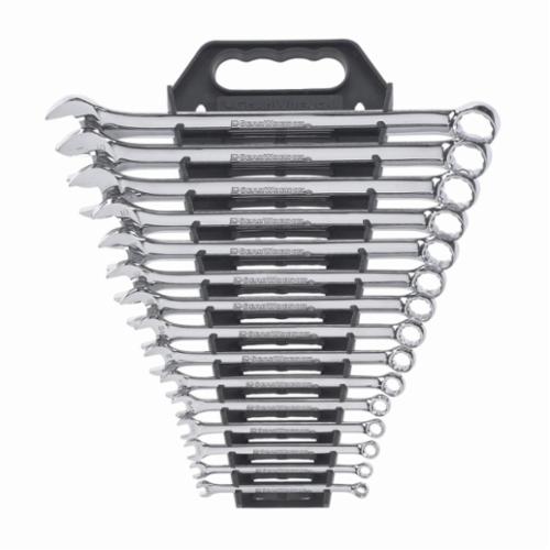 GEARWRENCH&reg; 81901 Long Length Combination Wrench Set, 15 Pieces, 5/16 to 1 in, Polished Chrome