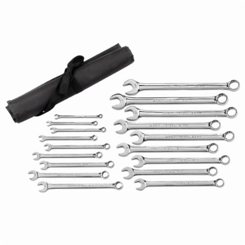 Crescent&reg; CCWS5 Combination Wrench Set, 15 Pieces, 7 to 21 mm, Polished Nickel/Polished Chrome
