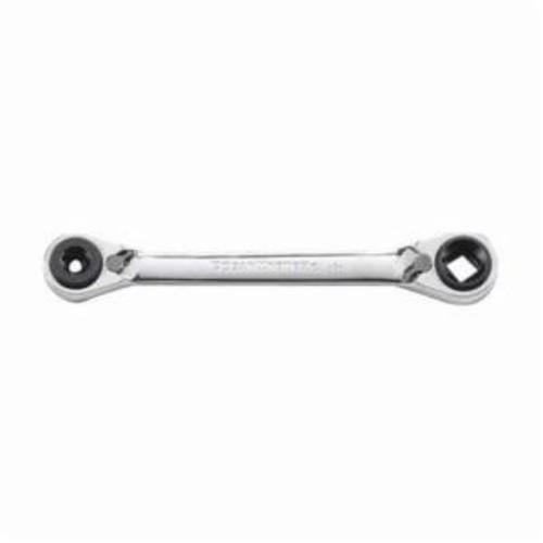 GEARWRENCH&reg; QuadBox&trade; 85221 Double HVAC Square Box End Wrench, 1/4 x 3/16 in Square, 9/16 x 1/2 in Hex Wrench, 6 Points, 0 deg Offset, 6.89 in OAL, Steel, Polished Chrome