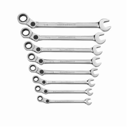 Proto® JSCV28 Reversible Combination Wrench, 7/8 in Wrench, 12 Points, 15 deg Offset, 11-7/16 in OAL, Chrome Vanadium Steel, Polished Chrome/Black, ASME Specified