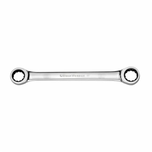 GEARWRENCH&reg; 9210D Double Box End Wrench, 8 x 9 mm Wrench, 12 Points, 0 deg Offset, 130 mm OAL, High Alloy Steel, Polished Chrome