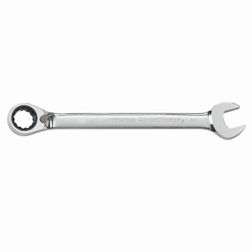 GEARWRENCH&reg; 9616N Open End Regular Length Reversible Combination Wrench, 16 mm Wrench, 12 Points, 15 deg Offset, 8.087 in OAL, High Alloy Steel, Polished Chrome
