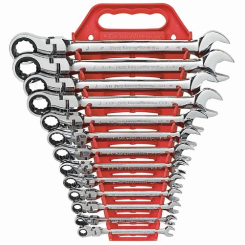 GEARWRENCH® 9702D Flexible Head Combination Ratcheting Wrench Set, 13 Pieces, 5/16 to 1 in