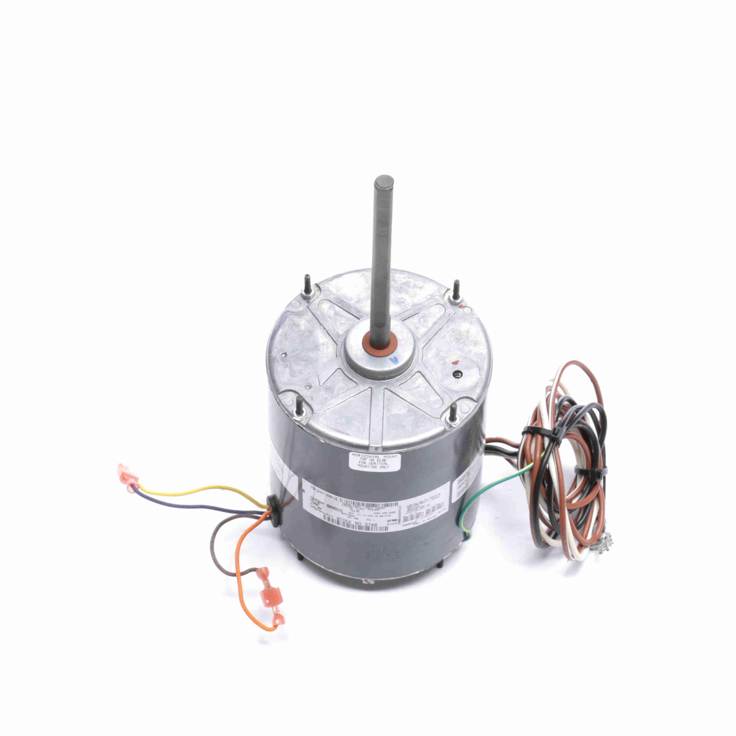 Genteq&reg; 3740 8-Pole HVAC/R Motor, Enclosed Enclosure, 1/2 hp, 460 V, 60 Hz, 1 Phase, 48 Frame, 825 rpm Speed, Extended Stud Mount