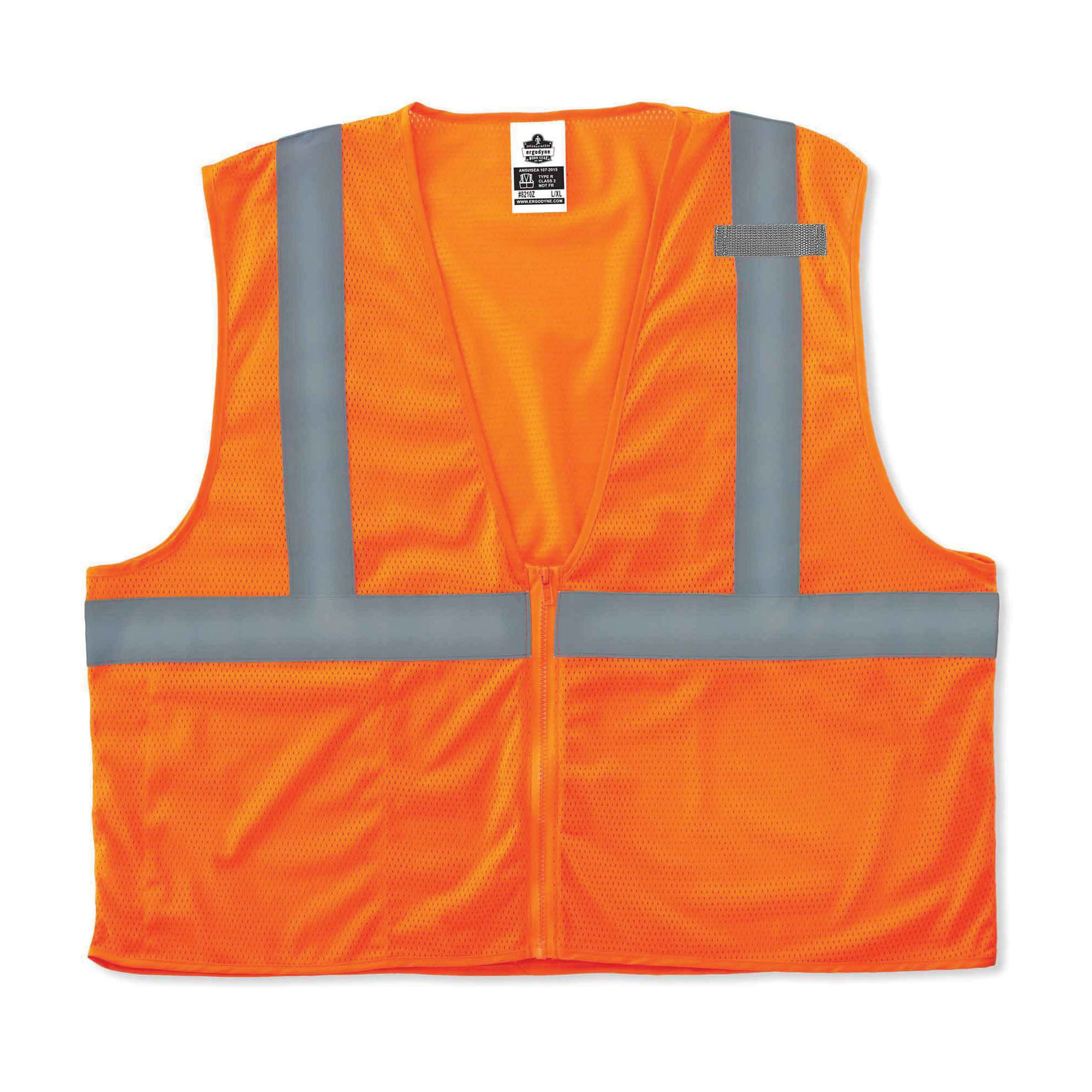 GloWear® 20040 8020HL Non-Certified Standard Vest, Universal, Hi-Viz Lime, Polyester Mesh, Hook and Loop Closure
