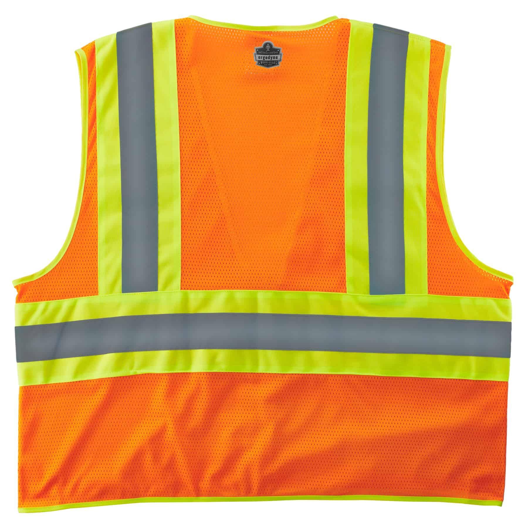 GloWear 21307 8229Z 2-Tone Economy Vest, 2XL/3XL, Orange, Polyester Mesh, Zipper Closure, 1 Pockets, ANSI Class: Class 2, ANSI/ISEA 107-2015 Type R