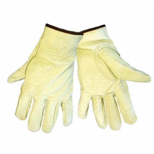 Global Glove 3200P-L 3200P Standard Grade General Purpose Gloves, Driver, Keystone Thumb Style, Grain Pigskin Leather Palm, Beige/Tan, Open Cuff, Uncoated Coating, Unlined Lining