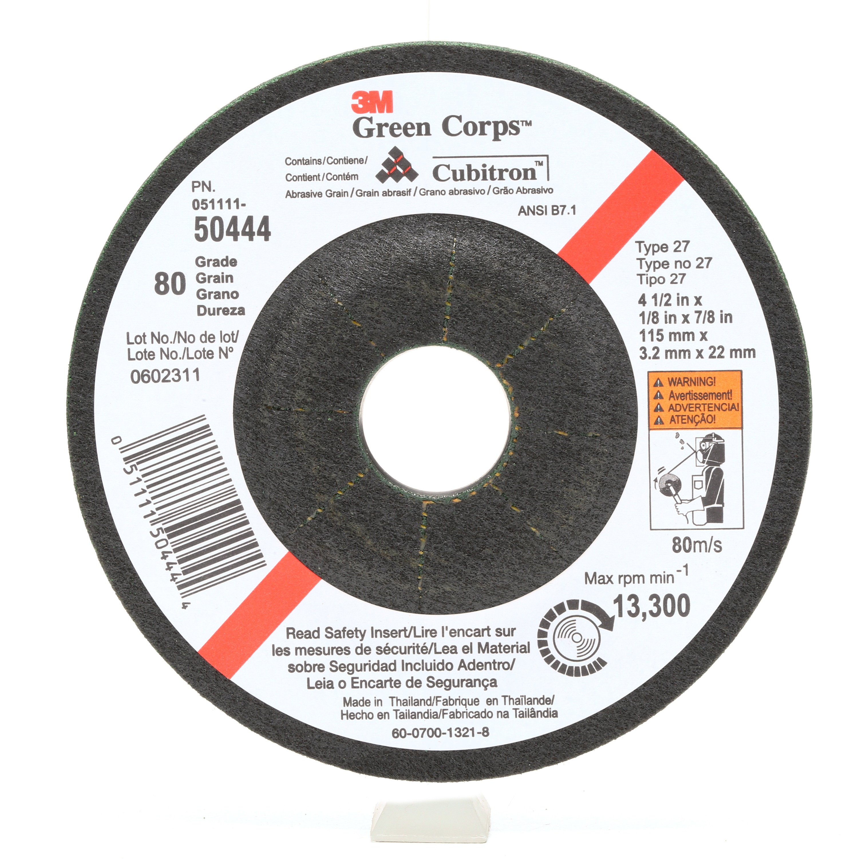 Green Corps&trade; 5114495583 750U Open Coated Abrasive Hook and Loop Disc, 80 Grit, Aluminum Oxide Abrasive, Paper Backing